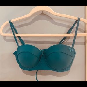 Dark Teal blue bikini top size M Roxy Swim